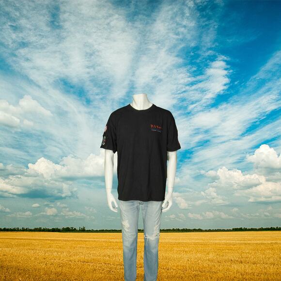 Y2K Vintage Rush Vapor Trails Tour 2002 Custom Patch Band T Shirt Tee XL